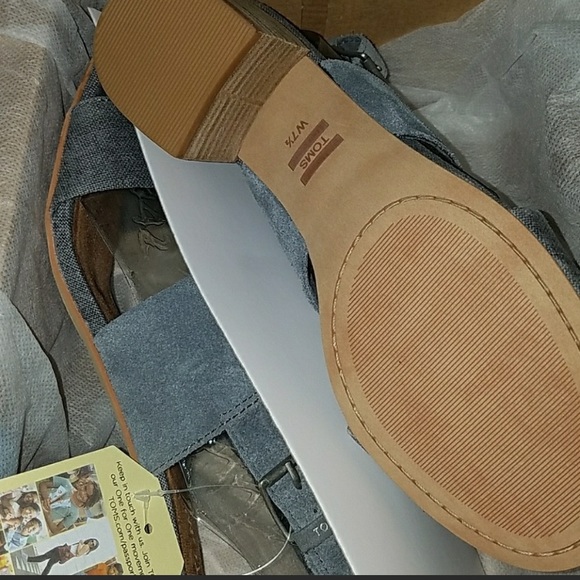 Toms Shade Suede Linen Women’s Poppy Sandals - Picture 4 of 5